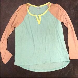 Splendid Long Sleeve Tee - Mint and Tan